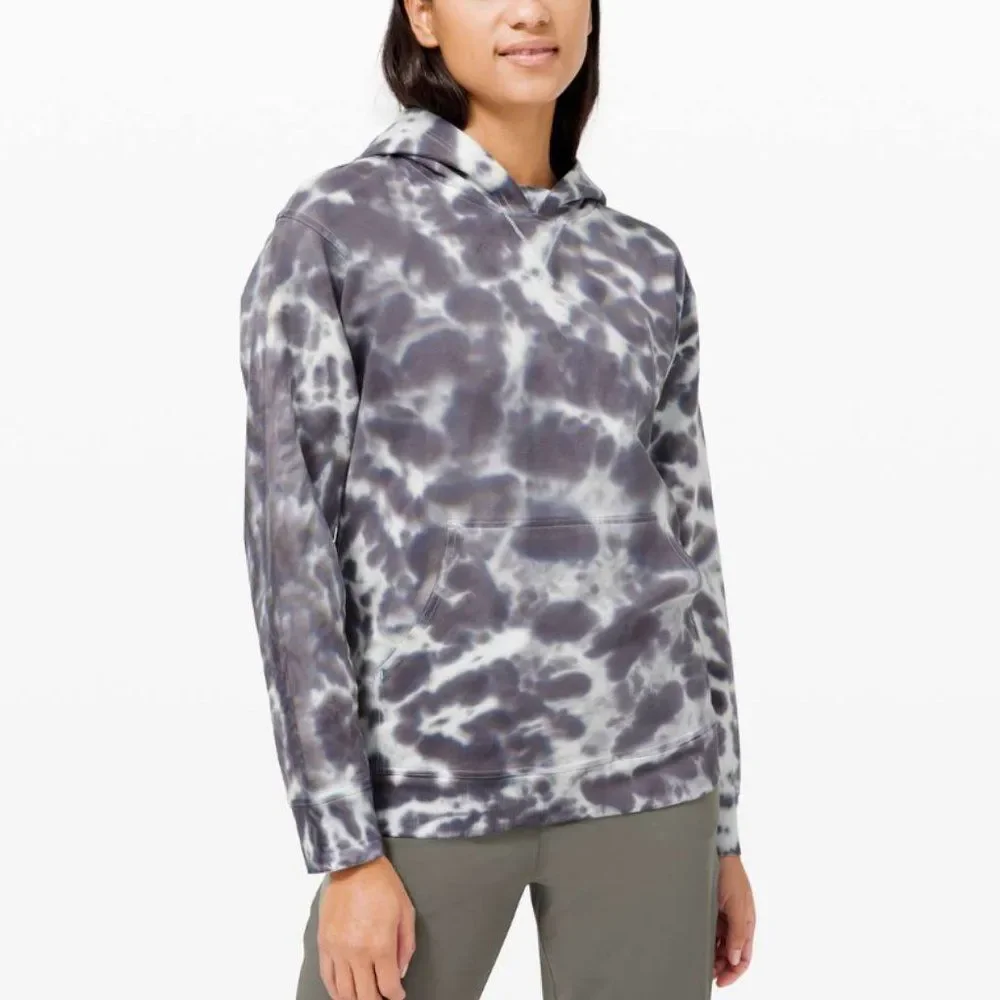 Lululemon All Yours Hoodie Tie Marmoleado Gray Water Tie Dye EUC Sz 4